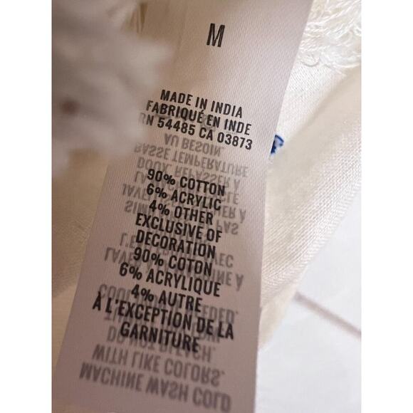 aerie romper ivory blue with tassels size med comfy cozy easy - Picture 4 of 8